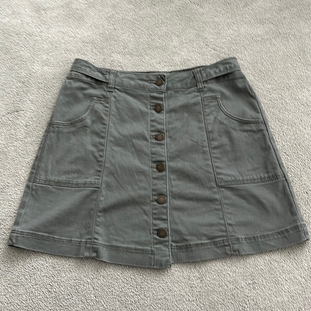 Army green skirt